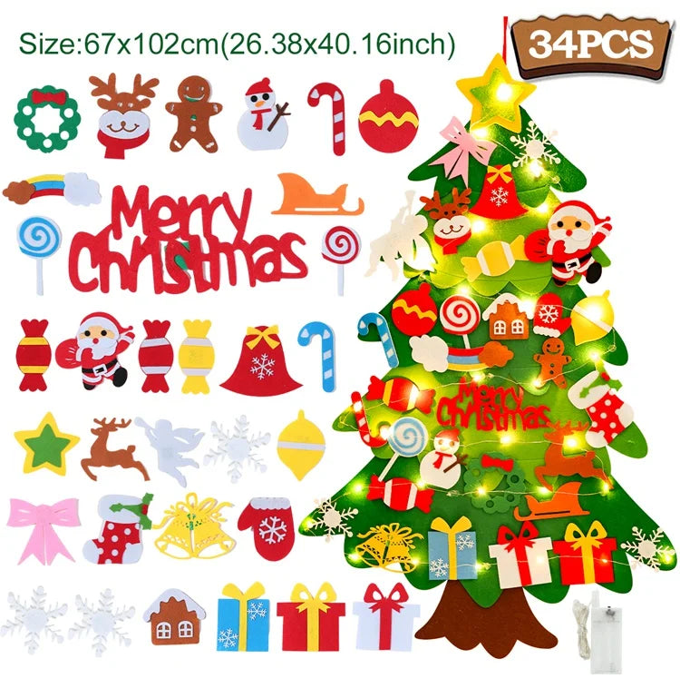 DIY Felt Christmas Tree Kids Decoration Set