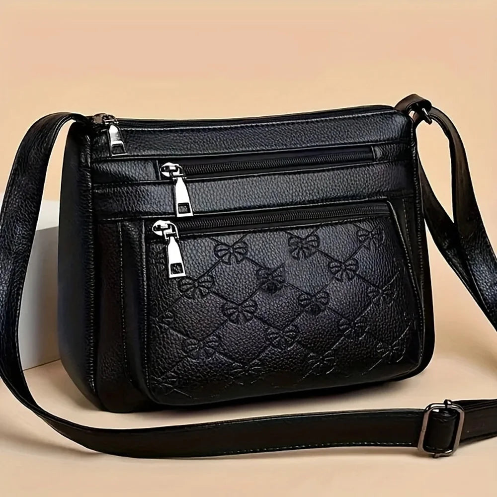 Women's Embossed PU Leather Crossbody Shoulder Bag
