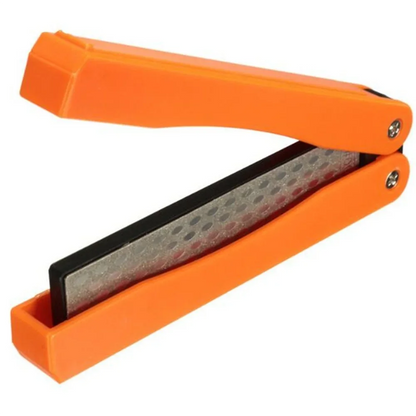 Portable Folding Pocket Knife Sharpener, Double Sided Diamond Sharpening Stone, Outdoor Use, 1Pc