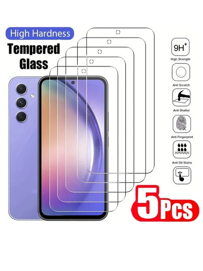 5pcs High Hardness Tempered Glass Screens for Samsung for galaxy A Series (A56, A55, A54, 5G, A51, A52, A52s, A53, 5G, A36, A35)