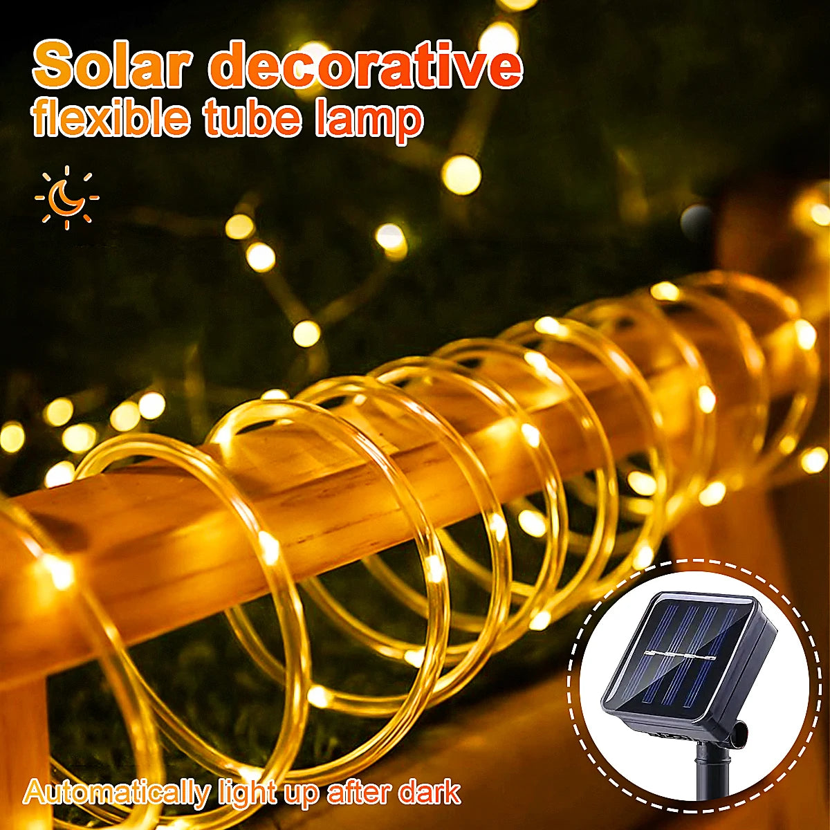 Solar 200 LED Rope Fairy Lights