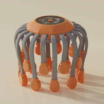 10/20Massage Heads Orange Scalp Head Massager Red Light Vibrator Octopus Scratcher For Relaxation Stress Migraine