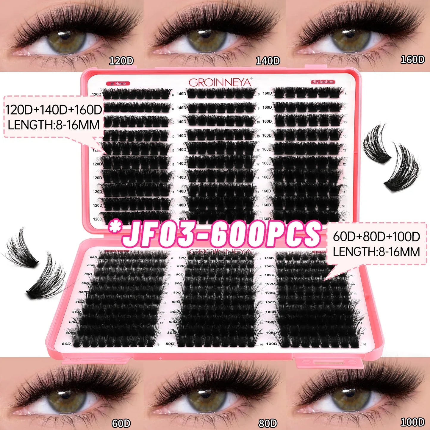 DIY Lash Cluster Extensions Fluffy Cat Eye Set