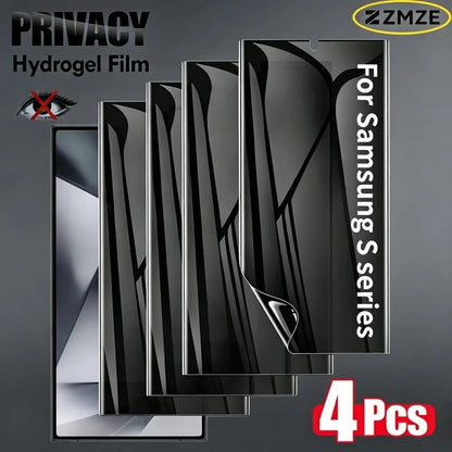 4Pcs Privacy Hydrogel Film for Samsung Galaxy S26 S25 S24 S23 S21 S22 Ultra Plus Edge FE Screen Protector Anti-Scratch Anti-Spy