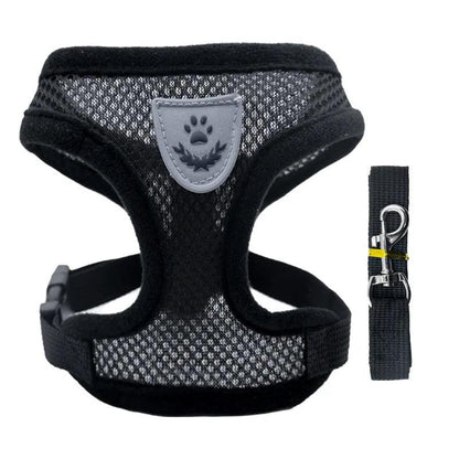 Hot summer small dog pet chest and back breathable dog chest and back suit cat outdoor traction rope child collar