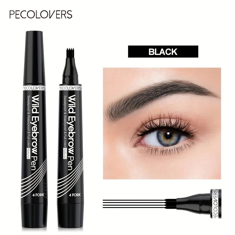 Waterproof 4-Tip Eyebrow Pen – 6 Colors