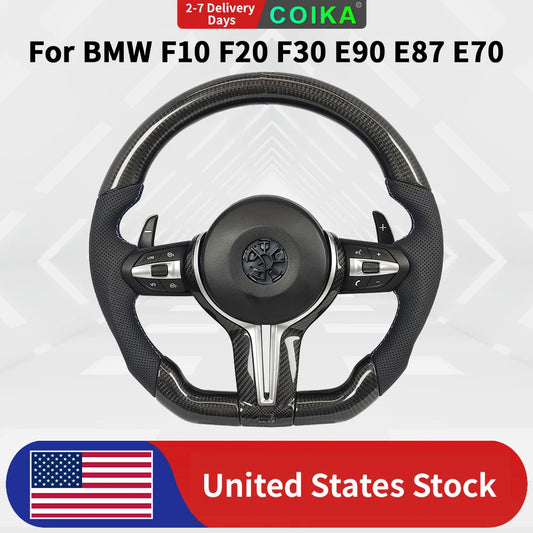 M Upgraded Steering Wheel Sport Carbon Fiber Parts For BMW F20 F23 F10 F12 F30 F32 F34 F45 F22 F39 F15 F25 M3 M5 E87 E70 E90 E84