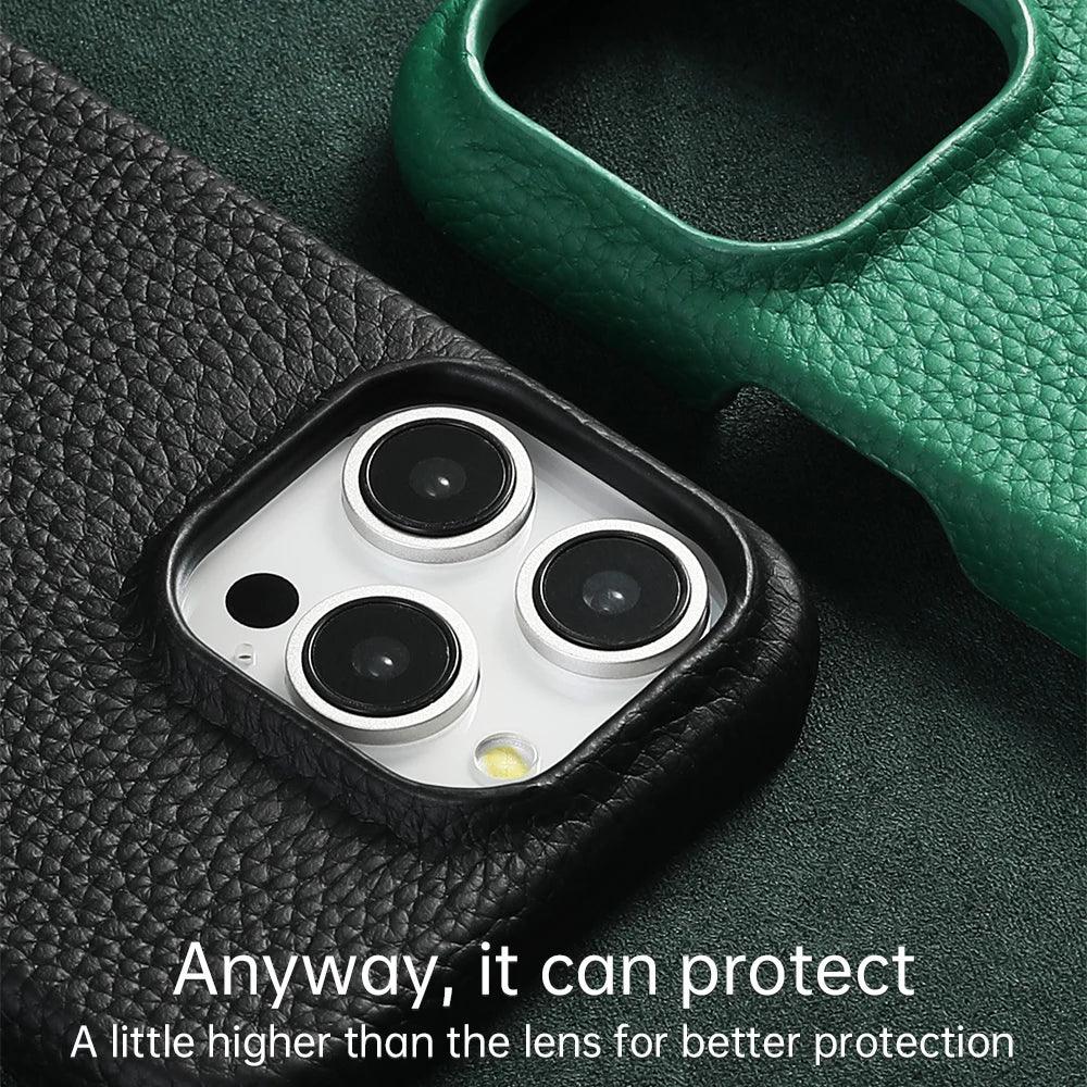 LANGSIDI MagSafe Genuine Leather Case for iPhone 15 & 16