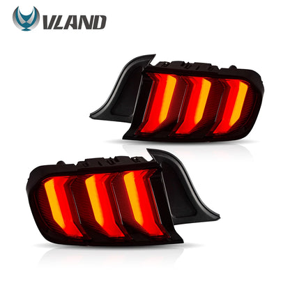 VLAND LED Tail Lights for Ford Mustang S550 2015–2023 Sequential Turn Signal 5 Modes Rear Lamps Assembly