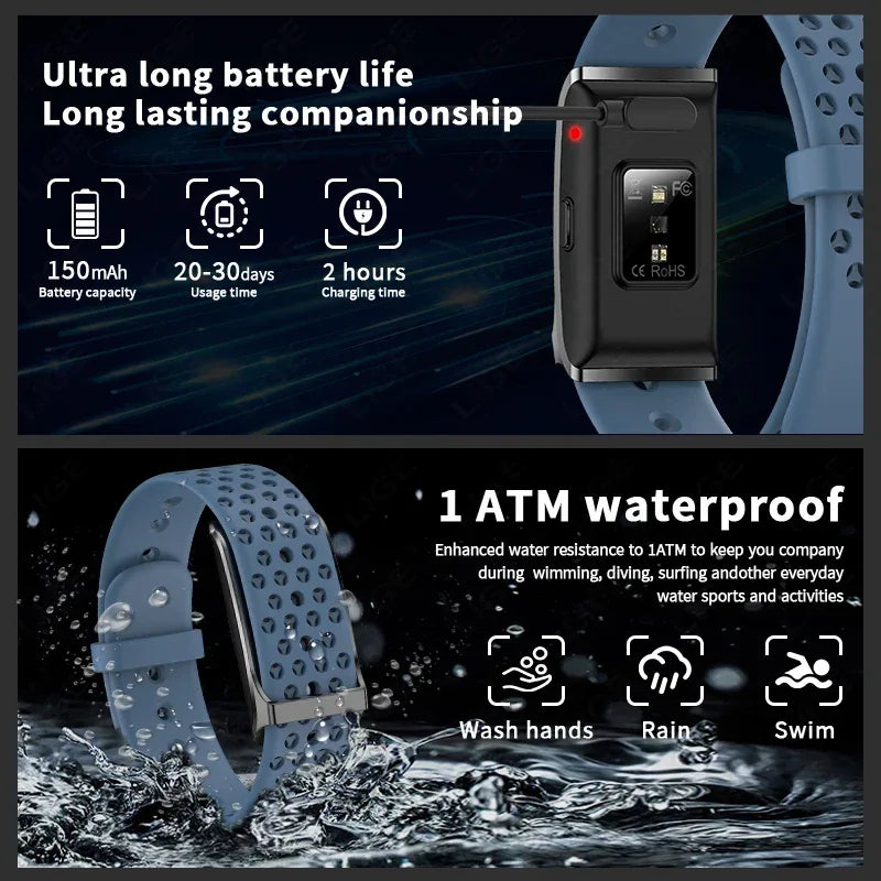 New Sport Fitness Tracker Smart Bracelet Heart Rate Blood Pressure Monitor Pedometer Call Reminder Smartwatch Band for Men Women - Urbizia