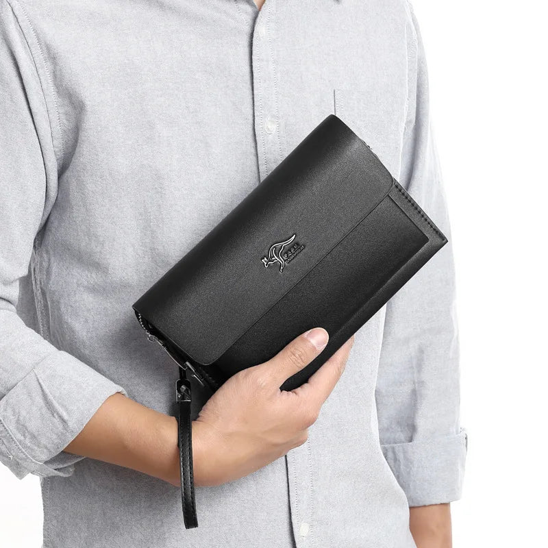 2026 NEW Men's Clutch with Magnetic Buckle and Multiple Card Slots, Large Capacity Wallet Made of Coded Lock PU Leather Men Bag
