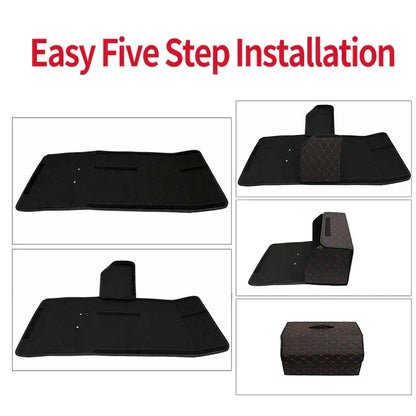 Car Trunk Organizer Box Large Capacity Auto Multiuse Tools Storage Bag Stowing Tidying Leather Folding For Emergency Storage Bo - Urbizia