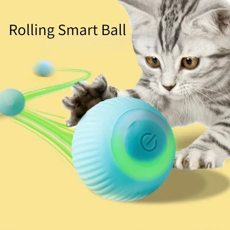 Smart Cat Toys Automatic Rolling Ball Electric Cat Toys Interactive for Cats Training Self-moving Kitten Toys for Indoor Playing - Urbizia