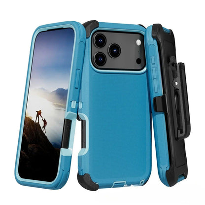 3-in-1 Military Armor iPhone Case with Belt Clip