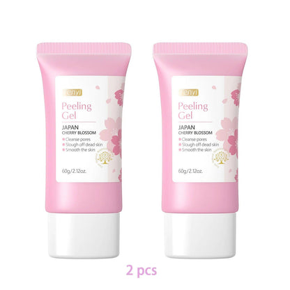 Sakura Exfoliating Gel Face Body Scrub Deep Cleansing Pores Gentle Peel For Blackhead Remove Smooth Brightening Skin 60g