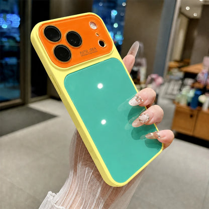 Fashion Dopamine Color-Block Phone Case, Tri-Color Shockproof Protective Cover with Anti-Fingerprint Finish, Raised Camera Lens Protection and Covered Buttons, Compatible With iPhone 13/14/15/16/17/18 Pro Max, Air, Pro and Pl