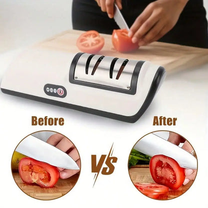 Rechargeable Electric Kitchen Cutlery Polisher, 2 Speed Adjustable Household Cutlery Care Machine, Multi Function Maintenance Accessory Suitable For Kitchen Cutlery And Scissors, Compact Small Kitchen Gadget For Daily Home Us