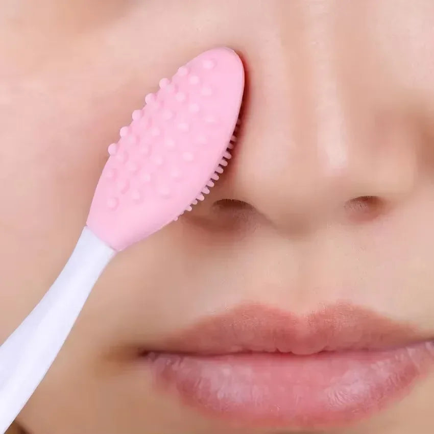 1PC/4PCS Beauty Skin Care Wash Face Silicone Brush Exfoliating Nose Clean Blackhead Removal Brushes Tools With Replacement Head - Urbizia