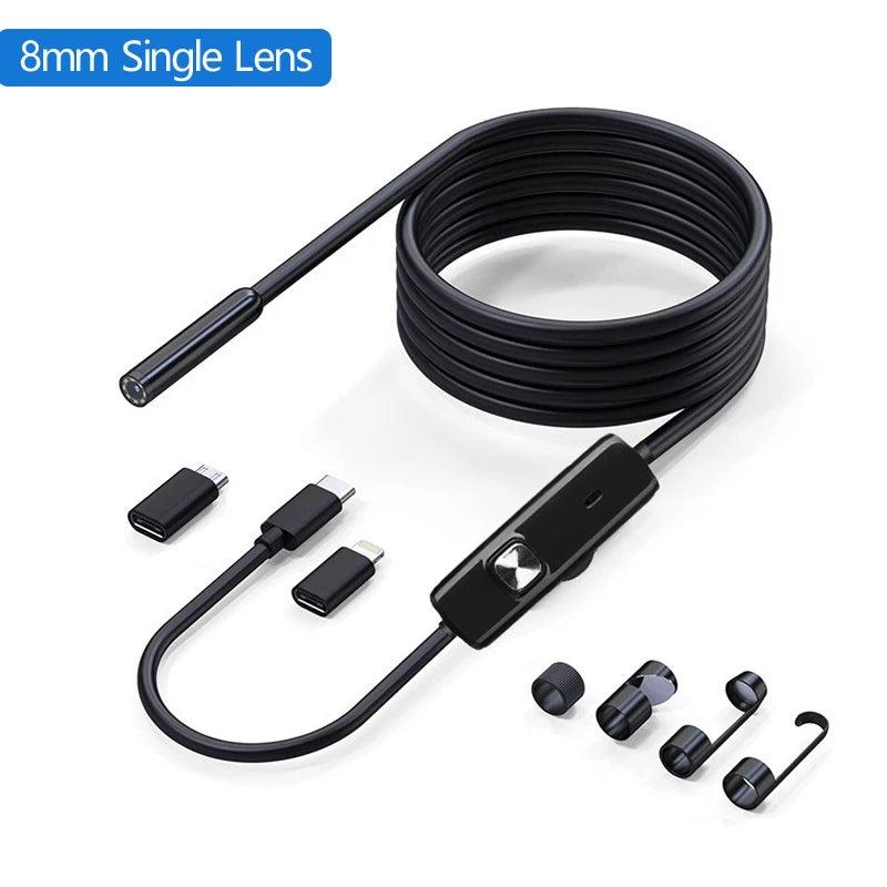 HD1920P Endoscope Inspection  Camera Type-C Mini Inspection Camera IP67  Car Sewer Pipeline Borescope for Android IOS iphone