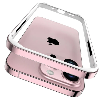 For iPhone 11 12 13 14 15 Plus 16 17 18 Pro Max Bumper Case Hybird Silicone Frame Luxury Light Aluminum Metal For iPhone17 18pro