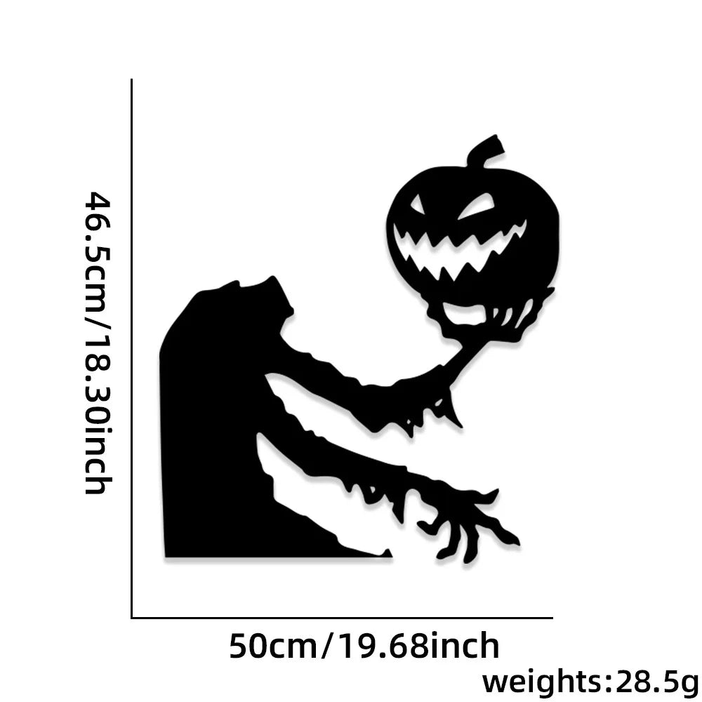Halloween Door & Window Stickers – Skeleton Hand, Pumpkin, Ghost & Witch Hat DIY Decorations