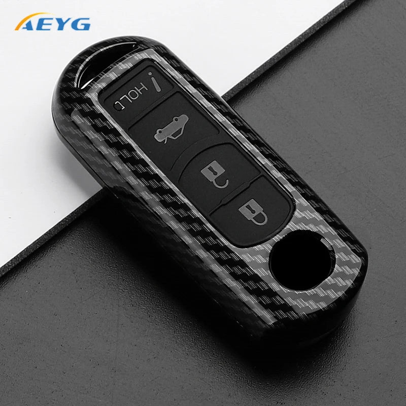 ABS Carbon Fiber Car Key Case Cover For Mazda 2 3 5 6 BL BM GJ Atenza Axela Demio CX-3 CX3 CX-5 CX5 CX7 CX-9 CX8 keychain