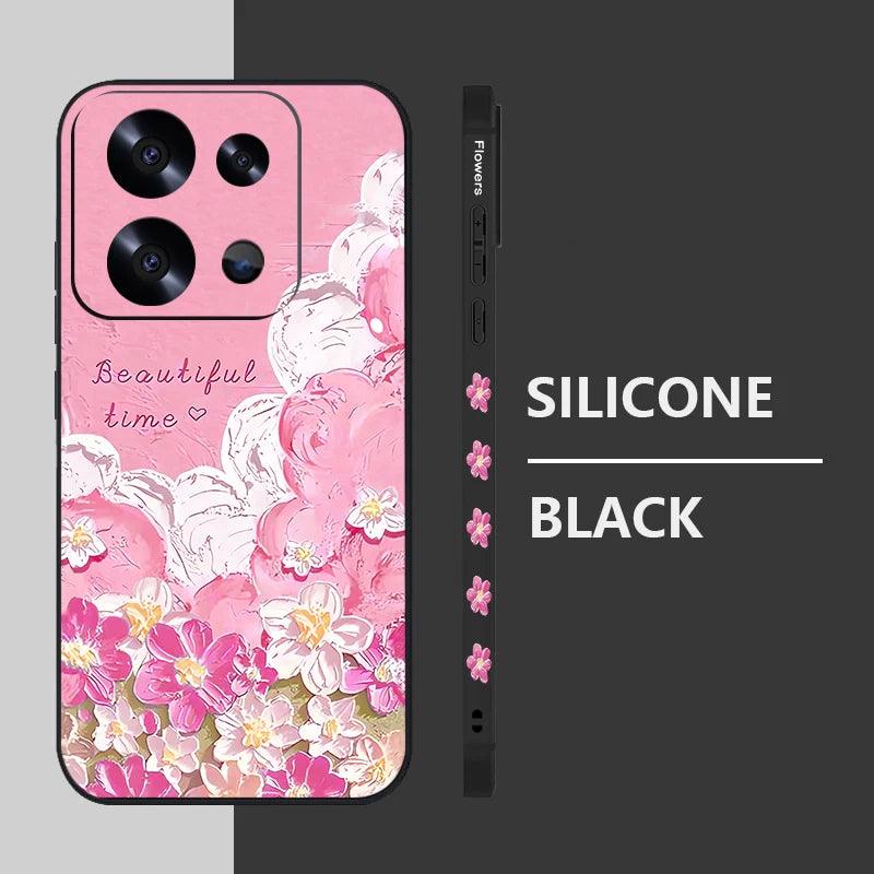 Floral Lanyard Soft TPU Case for Xiaomi Redmi & Poco Series