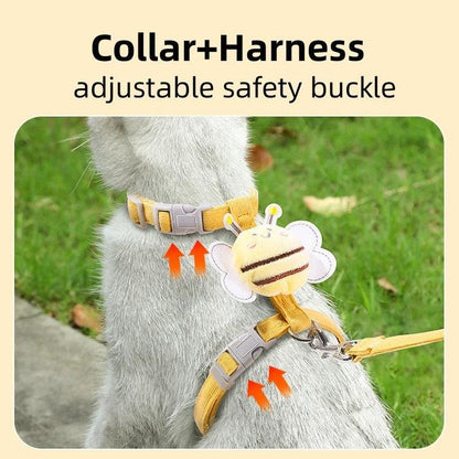 Cartoon Bee Cat Harness and Leash Set – Small & Medium Pets