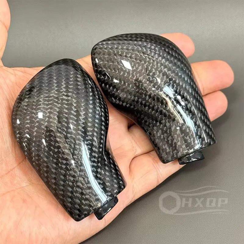 Leather Shift Knob Gear Side Cover DSG Emblem For VW Golf 6 7 R GTI Passat B7 B8 Upgrade the Red Forged Carbon Fiber Material