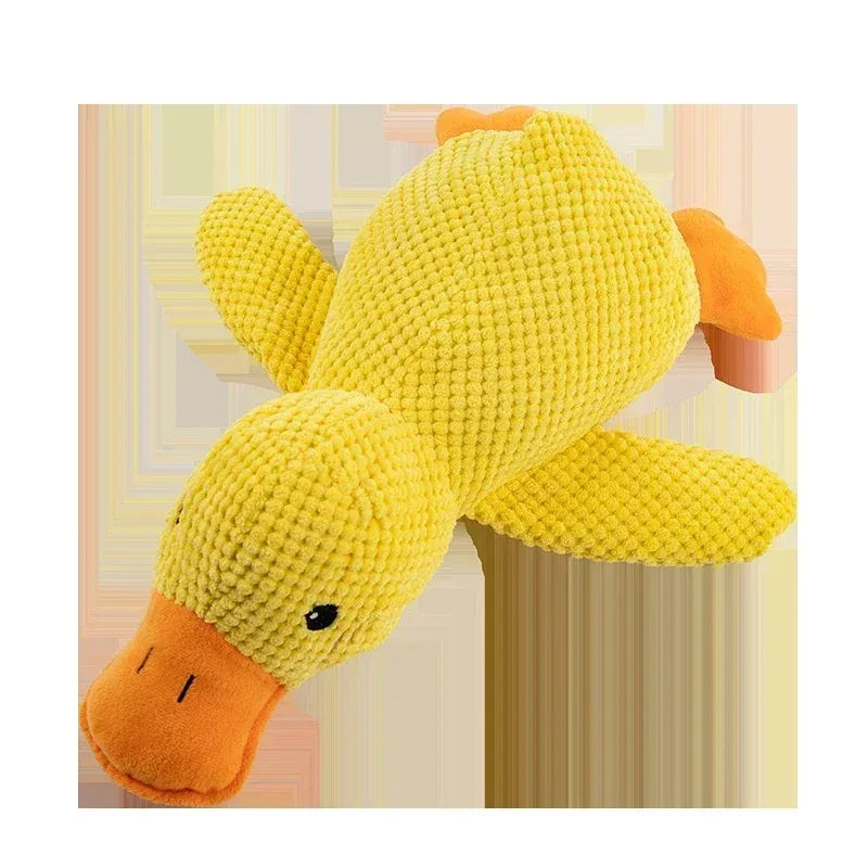 Dog toy plush companion sleeping duck bite resistant teeth grinding sound relief duck sound toy - Urbizia
