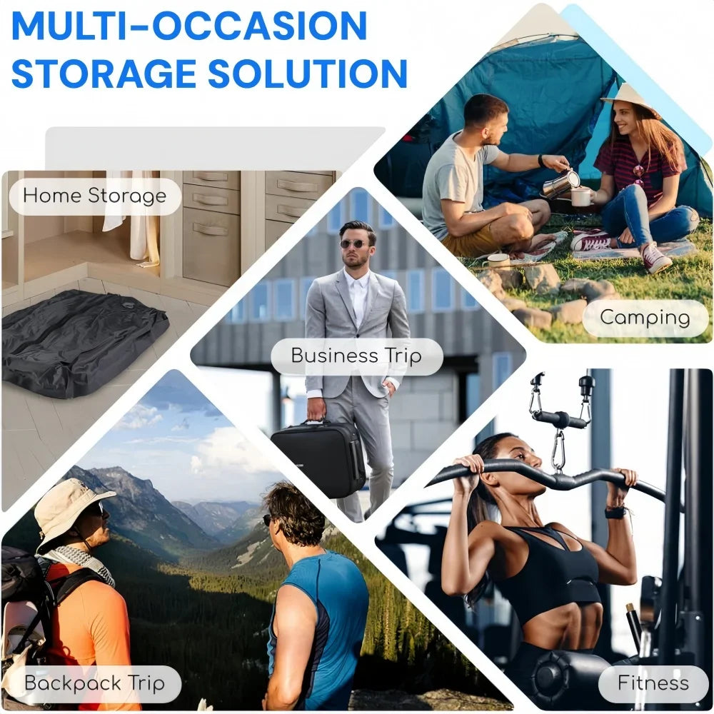 17L Travel Vacuum Storage Bags with Air Pump, Outdoor Clothes Compression Bags, Reusable Empty Vacuum Bags for Clothes Suitcases