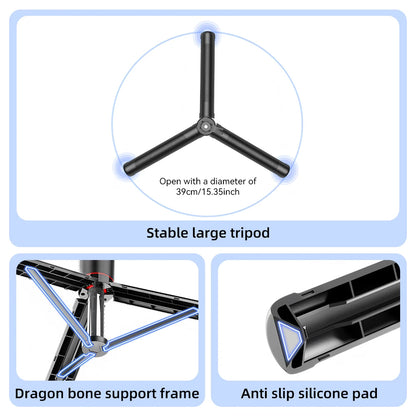 67in F16 Extendable Bluetooth Selfie Stick Tripod  Wireless Phone Holder with 1/4 Screw Compatible with Smartphone Camera