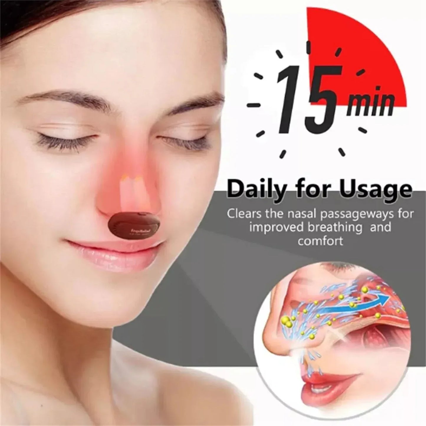 1Pcs/lot New Hot Smart Infrared Nasal Therapy Device Portable Infrared Intelligent Rhinitis Machine for Rhinifis and Allergy Sym