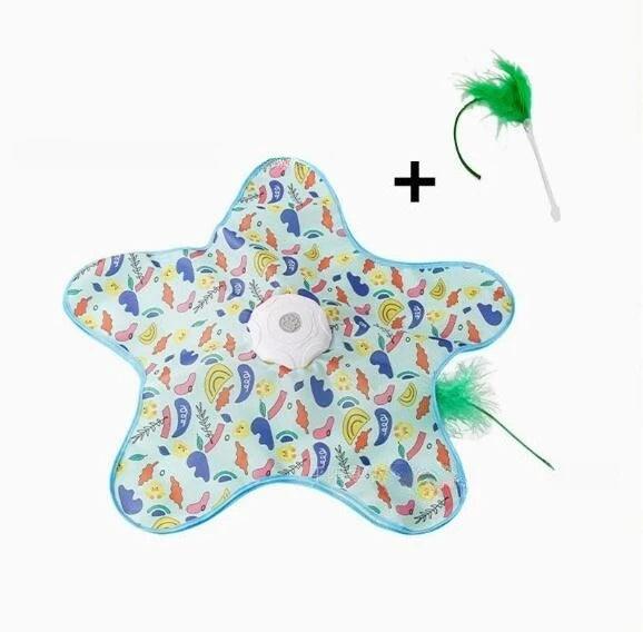 Cat Toys Interactive Hide and Seek Cat Toy with Mouse Squeaky Motion Activated Moving Concealed Feathers Kitten Teaser Toy