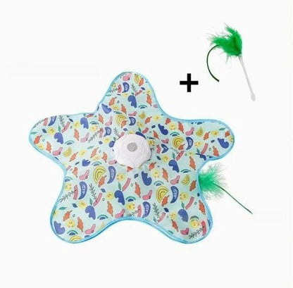 Cat Toys Interactive Hide and Seek Cat Toy with Mouse Squeaky Motion Activated Moving Concealed Feathers Kitten Teaser Toy