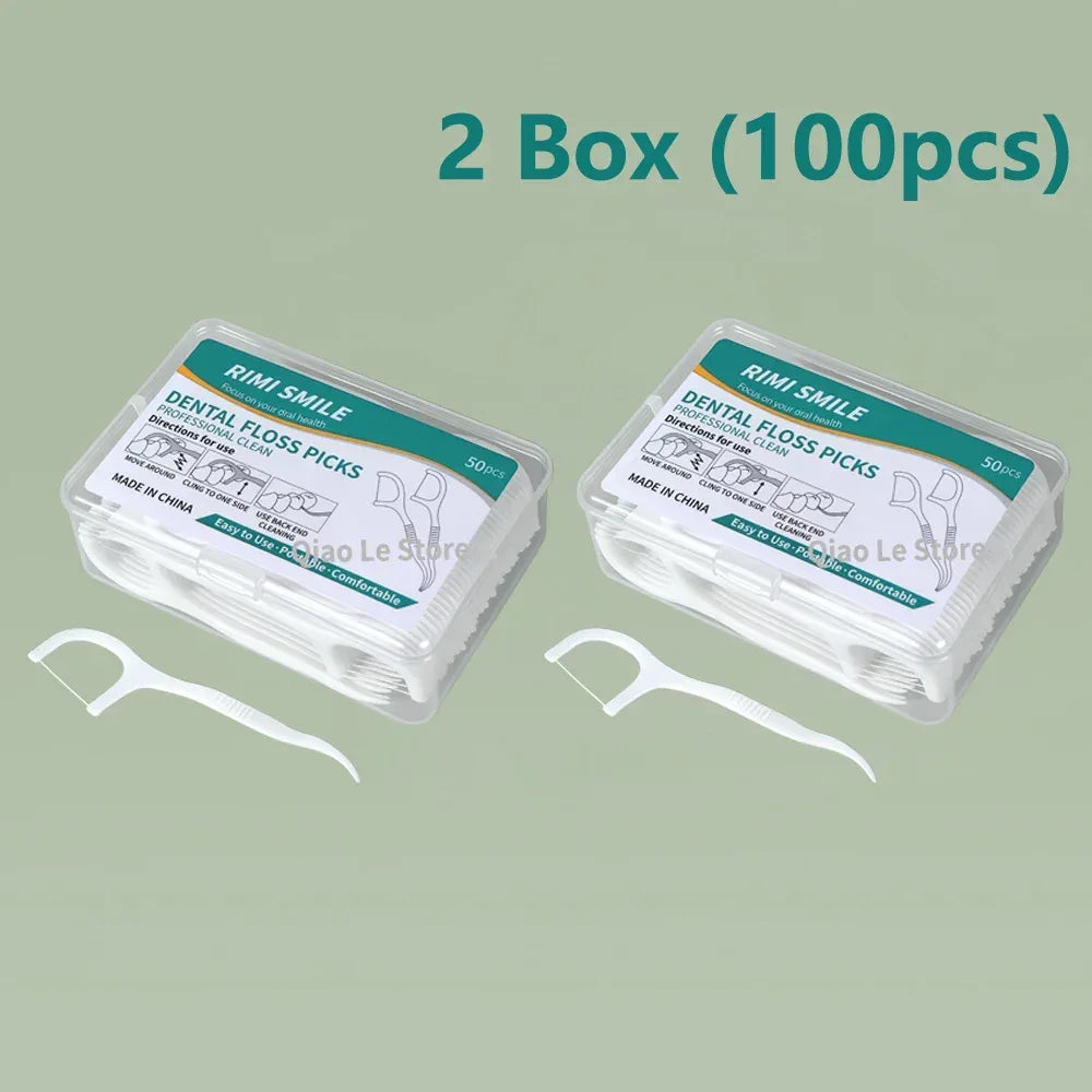 1/2/5/10 Box Portable Disposable Dental Floss Plastic Toothpick High-tension Dental Floss Stick Dental Floss Box ﻿Oral Care - Urbizia