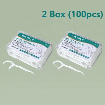1/2/5/10 Box Portable Disposable Dental Floss Plastic Toothpick High-tension Dental Floss Stick Dental Floss Box ﻿Oral Care - Urbizia
