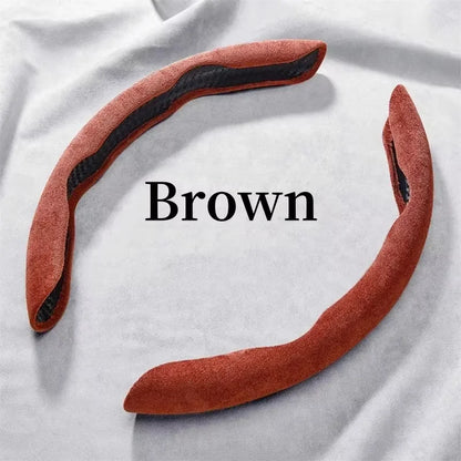 2026 2/3PCS Suede Universal 38CM Car Steering Wheel Booster Cover Non-Slip Auto Interior Steer Protector Decoration Accessories