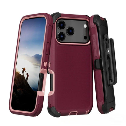 3-in-1 Military Armor iPhone Case with Belt Clip