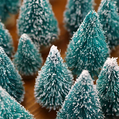 Mini Sisal Snow Frost Christmas Trees – 24pcs
