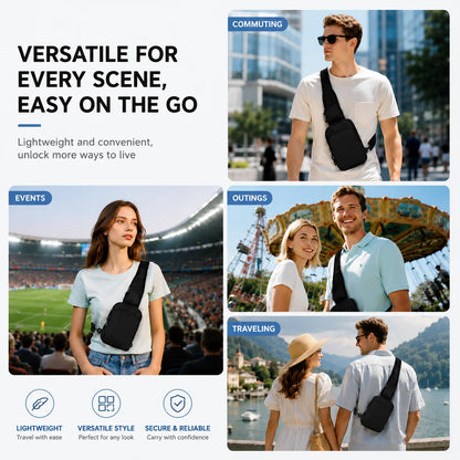 Fashionable Casual RFID Anti-Theft Sling Bag for Men's, Street Sports Chest Bag Simple Lightweight Shoulder Bag for Commuting