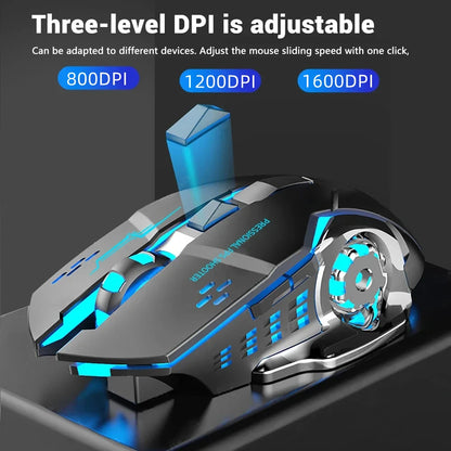 Rechargeable Wireless Gaming Mouse Silent Backlight E-Sports Bluetooth and 2.4G USB Mouse for Laptop Macbook PC Game Office