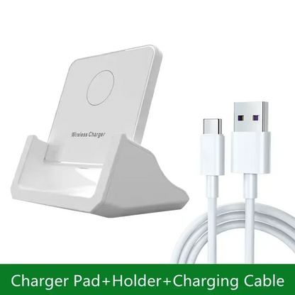 30W Wireless Charger Pad Stand Desktop Ultra-thin Mobile Phone For iPhone 15 14 13 12 Samsung Xiaomi Fast Charging Dock Station - Urbizia