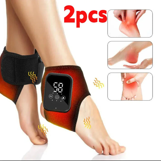 Electric Heat And Vibration Ankle Massager Infrared Hot Compress Therapy Ankle Massage Heated Wrap Support Brace Foot Protector