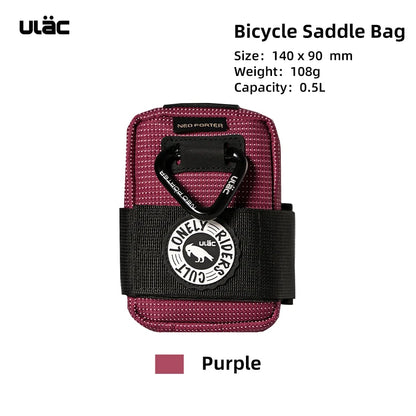 ULAC 0.5L Bicycle Saddle Bag Mini Bike Seatpost Bag Waterproof Shockproof Durable Fabric MTB Cycling Rear Pack Tail Pouch