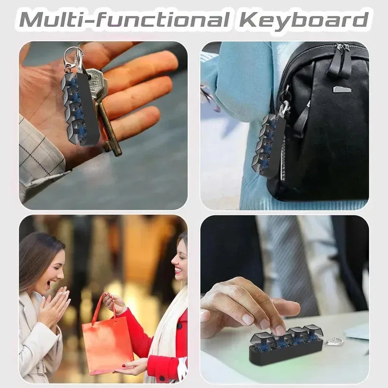 4Keys Finger Button Anti-stress Toys Mechanical Keyboard Keycaps Office Decompression Calming Keychain Gifts for Children Adults - Urbizia