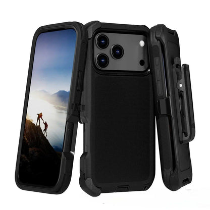 3-in-1 Military Armor iPhone Case with Belt Clip