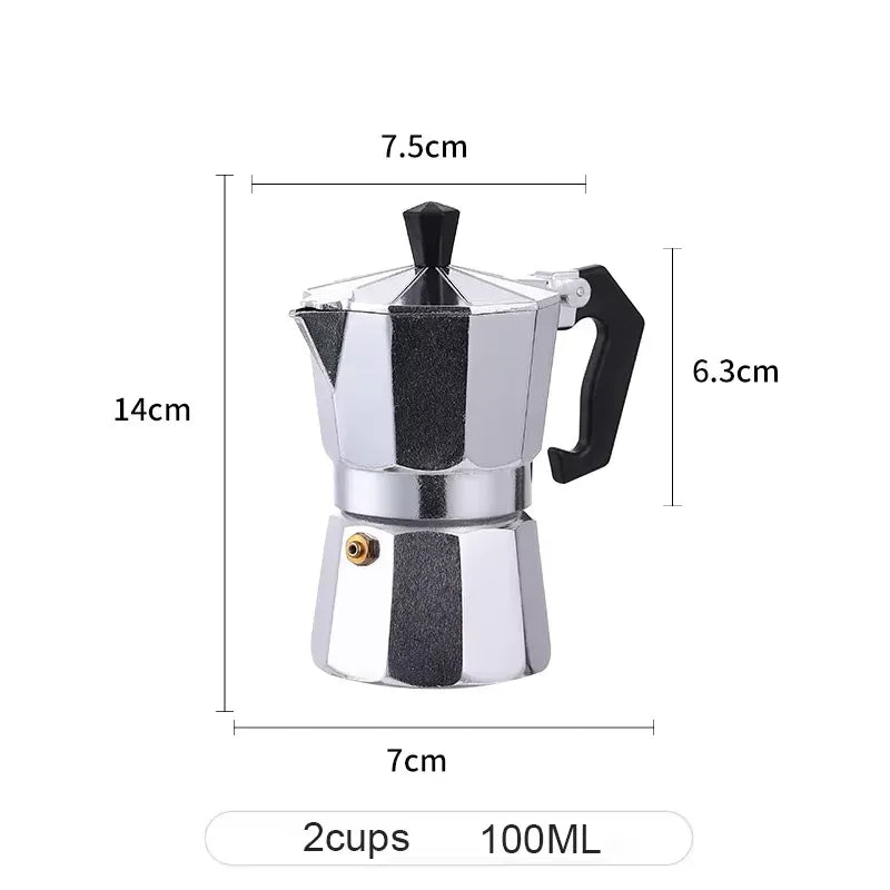 Octagonal Moka Coffee Kettle Latte Percolator Espresso Pot Home Office Travel Outdoor Camping Tableware ﻿Aluminum Coffee Tea Pot