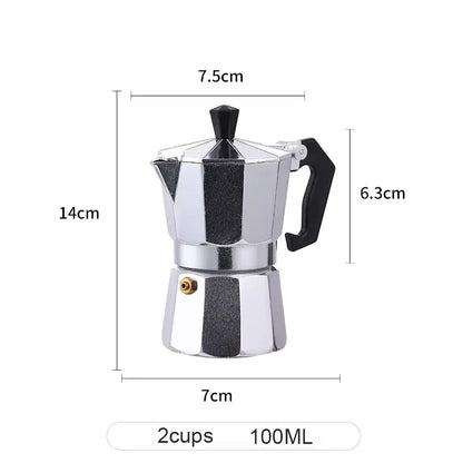 Octagonal Moka Coffee Kettle Latte Percolator Espresso Pot Home Office Travel Outdoor Camping Tableware ﻿Aluminum Coffee Tea Pot