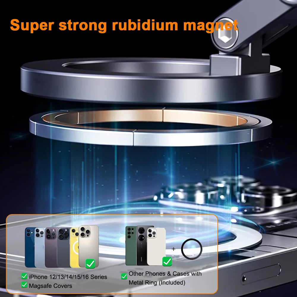 X93 Magnetic Phone Holder Rotating Folding Electric Vacuum Suction Mag Stand For Car Navigation Gym Kitchen Streaming Bracket